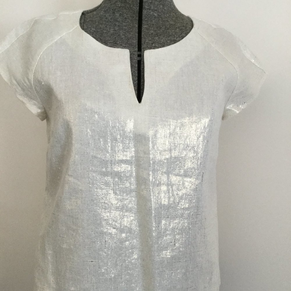 COPY - J.Crew metallic cap sleeve w/pockets top